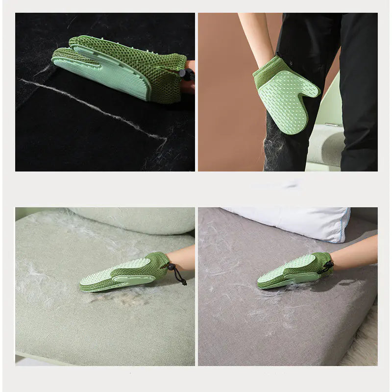 Silicone Massage Gloves and Pet Hair Removal Brushes